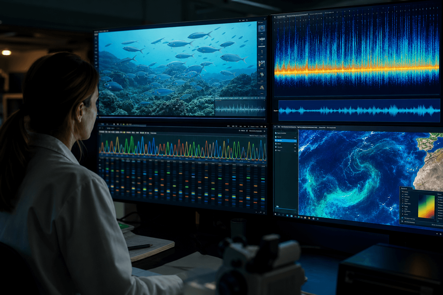Imagen, sonido y ADN ambiental en un mismo modelo: la apuesta de la IA multimodal para vigilar la biodiversidad marina