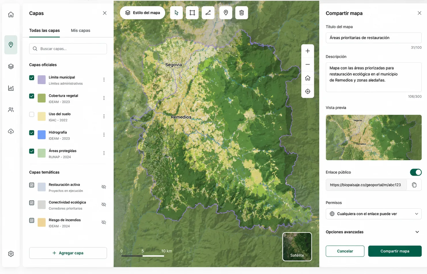 Geoportal de Biopaisaje para compartir el territorio con quien decide